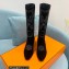 Hermes Folk 35 boots with embroidered details Calfskin Suede Black 2022