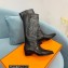 Hermes Folk 35 boots with embroidered details Calfskin Black 2022