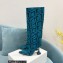 Amina Muaddi Heel 10.5cm Rain Leather boots python-print Blue 2022