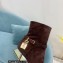 Tom Ford Heel 10.5cm LEATHER PADLOCK ANKLE boots Suede Coffee 2022
