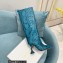 Amina Muaddi Heel 10.5cm Rain Leather boots python-print Blue 2022