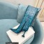 Amina Muaddi Heel 10.5cm Rain Leather boots python-print Blue 2022
