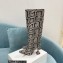 Amina Muaddi Heel 10.5cm Rain Leather boots python-print Gray 2022
