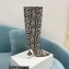 Amina Muaddi Heel 10.5cm Rain Leather boots python-print Gray 2022
