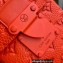 Louis Vuitton Taurillon Monogram leather S-Lock Vertical wearable wallet Bag Orange