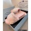 Prada triangle logo Shearling slides 1XX592 Pink 2022