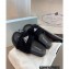 Prada triangle logo Shearling slides 1XX592 Black 2022