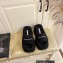 Alexander Wang Heel 9.5cm Platform 6cm Taji Slide Sandals Shearling Black 2022