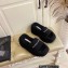 Alexander Wang Heel 9.5cm Platform 6cm Taji Slide Sandals Shearling Black 2022
