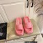 Alexander Wang Heel 9.5cm Platform 6cm Taji Slide Sandals Shearling Pink 2022