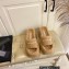 Alexander Wang Heel 9.5cm Platform 6cm Taji Slide Sandals Shearling Camel 2022