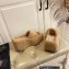 Alexander Wang Heel 9.5cm Platform 6cm Taji Slide Sandals Shearling Camel 2022