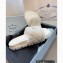 Prada triangle logo Shearling slides 1XX592 White 2022