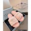 Prada triangle logo Shearling slides 1XX592 Pink 2022