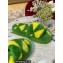Bottega Veneta resort teddy Shearling slides Green/Yellow 2022