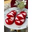 Bottega Veneta resort teddy Shearling slides Red/White 2022