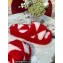 Bottega Veneta resort teddy Shearling slides Red/White 2022