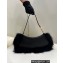 Fendi O’Lock Swing leather and fox fur Pouch Bag Black