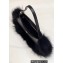 Fendi O’Lock Swing leather and fox fur Pouch Bag Black