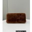 Fendi O’Lock Zipper Shoulder Bag Brown sheepskin