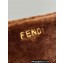 Fendi O’Lock Zipper Shoulder Bag Brown sheepskin