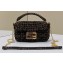 Fendi Mini Baguette bag with Woven crocheted FF Jacquard Fabric in Brown