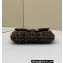 Fendi Mini Baguette bag with Woven crocheted FF Jacquard Fabric in Brown