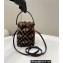 Fendi Mon Tresor Mini bucket bag brown sheepskin