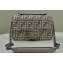Fendi Medium Baguette Chain Midi FF tapestry fabric bag Gray