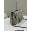 Fendi Medium Baguette Chain Midi FF tapestry fabric bag Gray