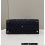 Fendi Shopper Tote Bag FF jacquard fabric Black