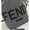 Fendi Mon Tresor Mini bucket bag houndstooth wool Gray
