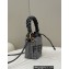 Fendi Mon Tresor Mini bucket bag houndstooth wool Gray