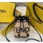 Fendi Mon Tresor Mini bucket bag Beige and black straw