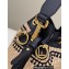 Fendi Mon Tresor Mini bucket bag Beige and black straw