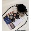 Fendi Mon Tresor Mini bucket bag Beige and black straw