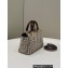 Fendi By The Way Mini Boston bag FF tapestry fabric Gray