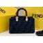 Fendi By The Way Mini Boston bag FF tapestry fabric Blue