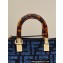 Fendi By The Way Mini Boston bag FF tapestry fabric Blue