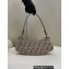 Fendi O’Lock Swing leather Pouch Bag FF tapestry fabric Beige