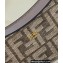 Fendi O’Lock Swing leather Pouch Bag FF tapestry fabric Beige
