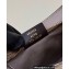 Fendi O’Lock Swing leather Pouch Bag FF tapestry fabric Beige