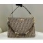 Fendi O’Lock Zipper Shoulder Bag FF tapestry fabric Beige