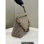 Fendi O’Lock Zipper Shoulder Bag FF tapestry fabric Beige