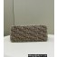Fendi O’Lock Zipper Shoulder Bag FF tapestry fabric Beige