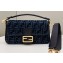 Fendi Medium Baguette FF tapestry fabric bag Blue