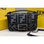 Fendi Mini Baguette houndstooth wool bag with FF embroidery Blue