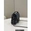 Fendi Mini Baguette houndstooth wool bag with FF embroidery Blue