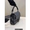 Fendi Medium Baguette houndstooth wool bag with FF embroidery Blue