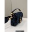 Fendi Medium Baguette FF tapestry fabric bag Blue